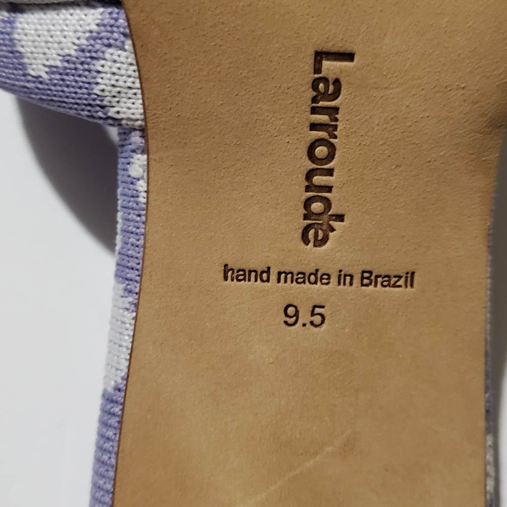 Larroude Laguna Sandals Lilac Lavender Purple Floral Slides Mules size 9.5 - Picture 6 of 7